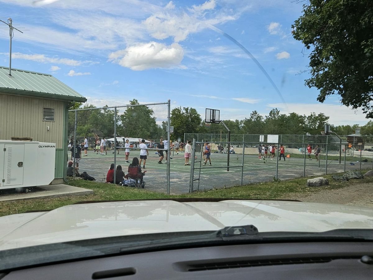 People playing basketball